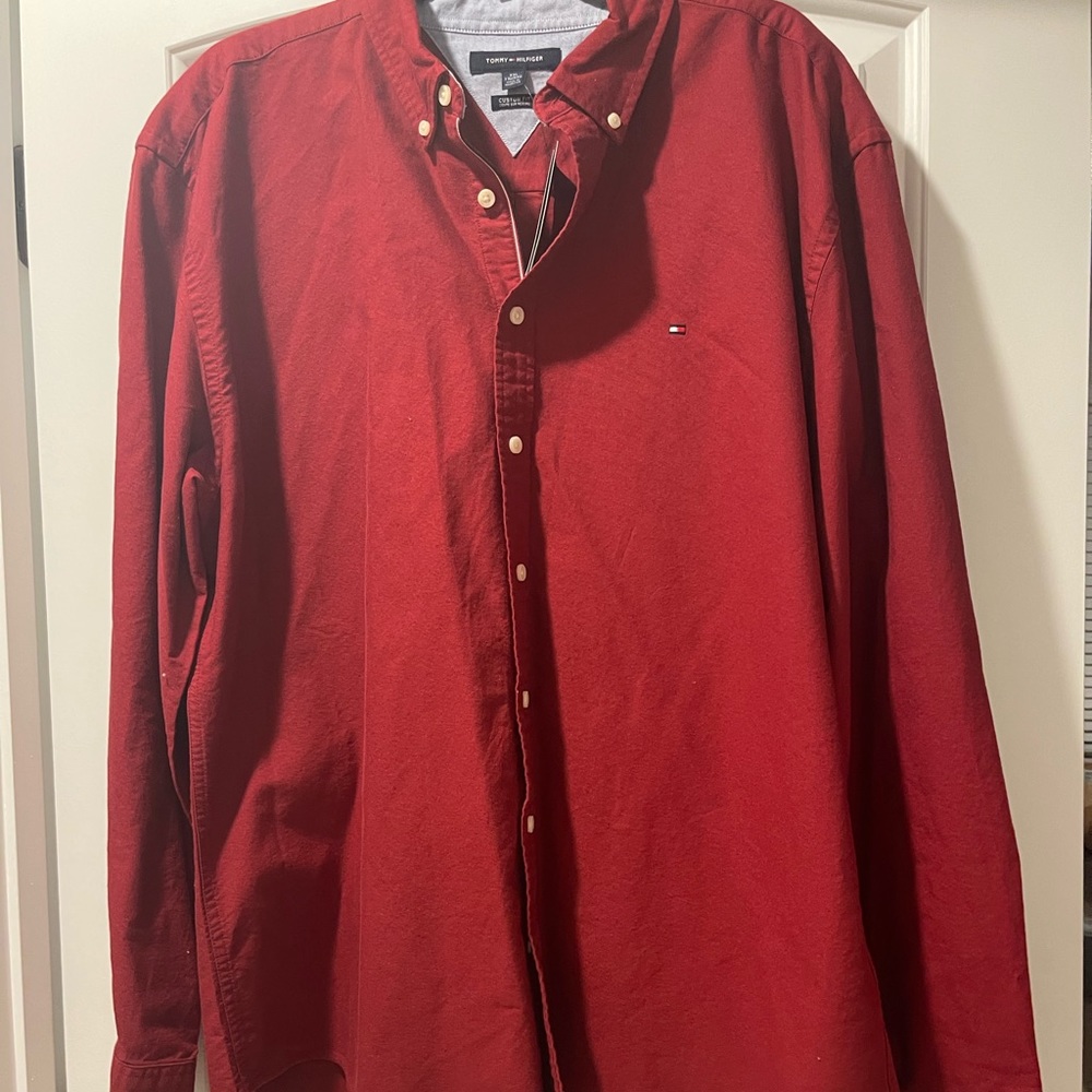 Tommy Hilfiger red button down